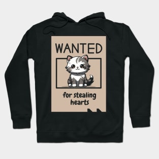 Cat wanted for stealing hearts Hoodie